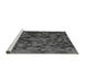 Sideview of Machine Washable Transitional Silver Gray Rug, wshpat3784gry