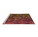 Sideview of Machine Washable Transitional Red Rug, wshpat3784org