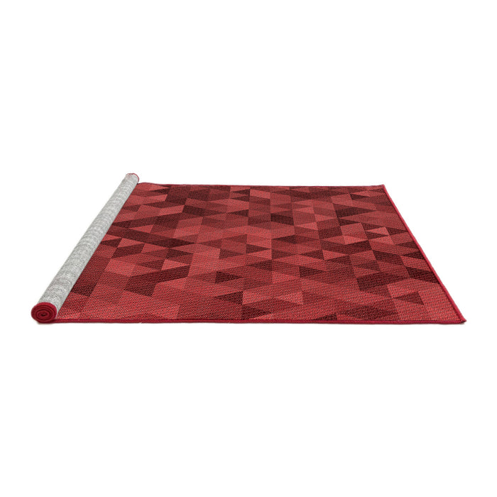 Sideview of Machine Washable Transitional Tomato Red Rug, wshpat3784rd