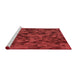 Sideview of Machine Washable Transitional Tomato Red Rug, wshpat3784rd