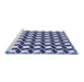 Sideview of Machine Washable Transitional Night Blue Rug, wshpat3785blu