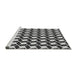 Sideview of Machine Washable Transitional Platinum Silver Gray Rug, wshpat3785gry