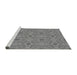 Sideview of Machine Washable Transitional Ash Gray Rug, wshpat3786gry