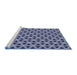 Sideview of Machine Washable Transitional Night Blue Rug, wshpat3787blu