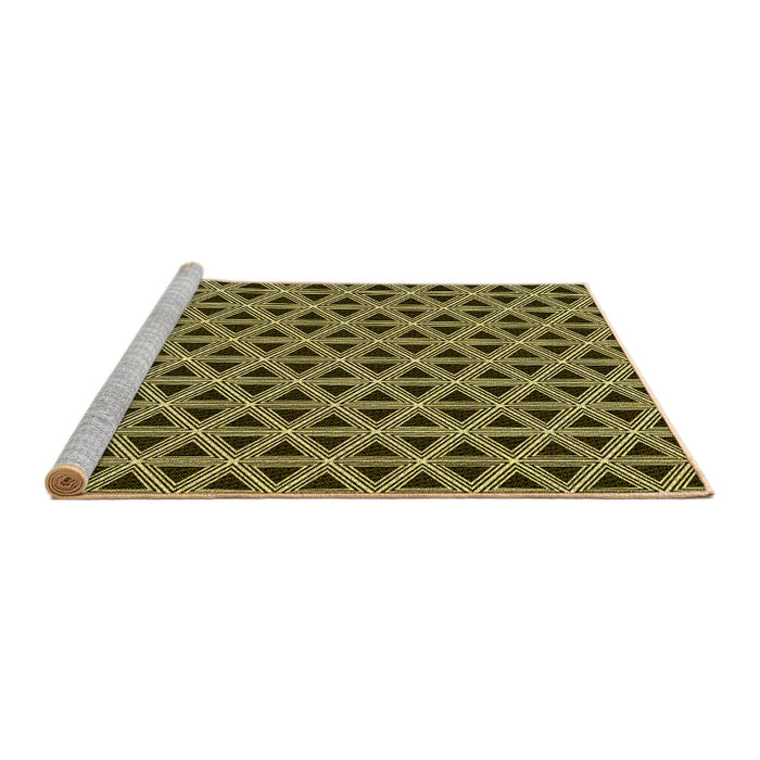 Sideview of Machine Washable Transitional Metallic Gold Rug, wshpat3787yw