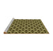 Sideview of Machine Washable Transitional Metallic Gold Rug, wshpat3787yw