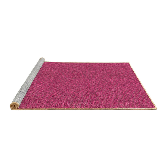 Sideview of Machine Washable Transitional Hot Deep Pink Rug, wshpat3789brn