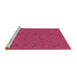 Sideview of Machine Washable Transitional Hot Deep Pink Rug, wshpat3789brn