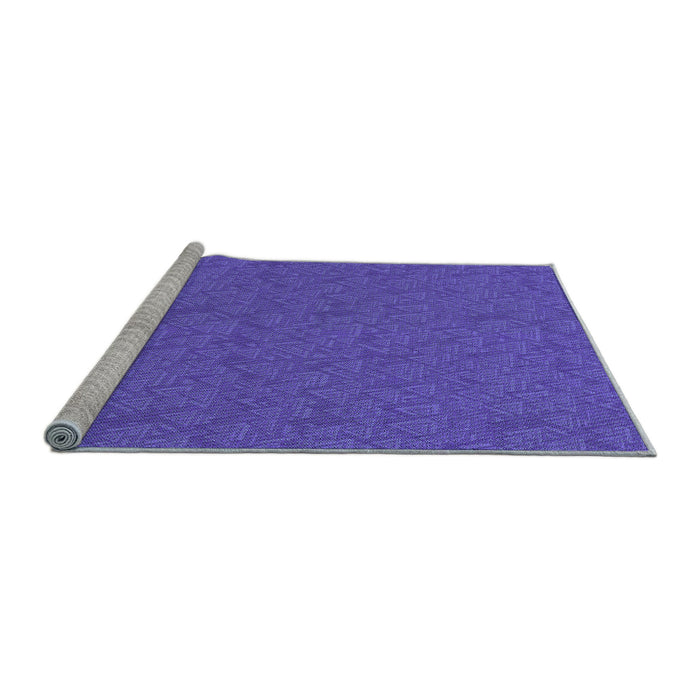 Sideview of Machine Washable Transitional Light Slate Blue Rug, wshpat3789lblu