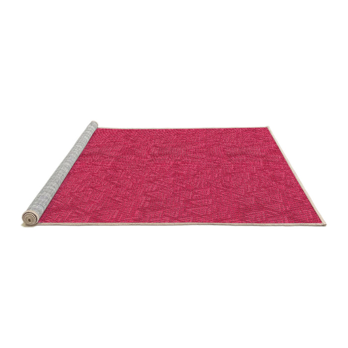 Sideview of Machine Washable Transitional Hot Deep Pink Rug, wshpat3789org