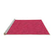 Sideview of Machine Washable Transitional Hot Deep Pink Rug, wshpat3789org