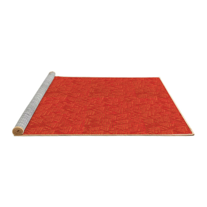 Sideview of Machine Washable Transitional Scarlet Red Rug, wshpat3789yw