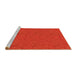 Sideview of Machine Washable Transitional Scarlet Red Rug, wshpat3789yw