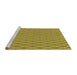 Sideview of Machine Washable Transitional Dark Yellow Green Rug, wshpat379yw