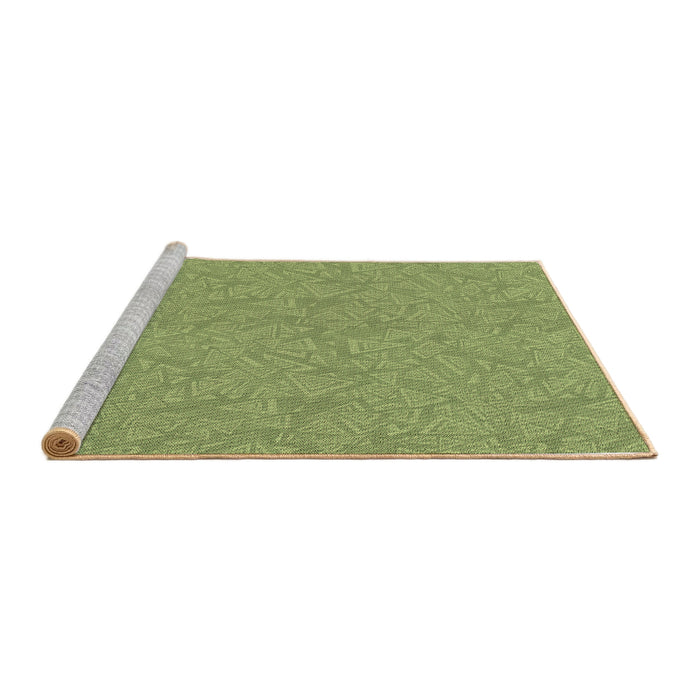 Sideview of Machine Washable Transitional Olive Green Rug, wshpat3790brn