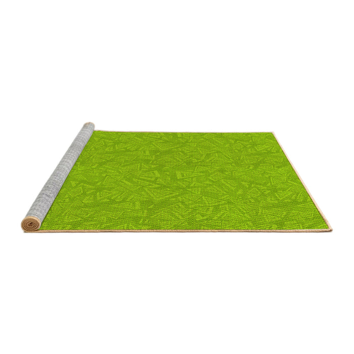 Sideview of Machine Washable Transitional Green Rug, wshpat3790yw