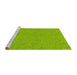 Sideview of Machine Washable Transitional Green Rug, wshpat3790yw