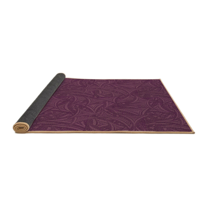Thickness of Patterned Raspberry Purple Rug, pat3791brn