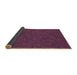 Thickness of Patterned Raspberry Purple Rug, pat3791brn