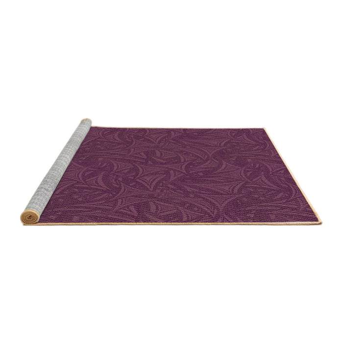 Sideview of Machine Washable Transitional Raspberry Purple Rug, wshpat3791brn