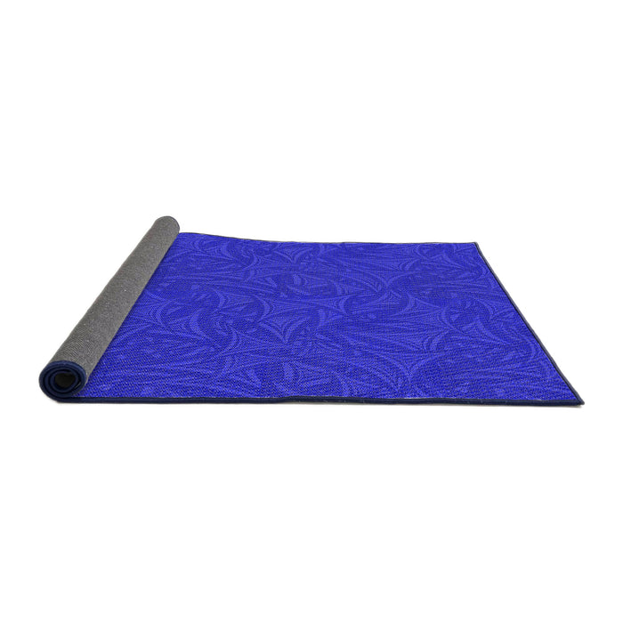 Thickness of Patterned Bright Blue Rug, pat3791pur
