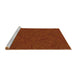 Sideview of Machine Washable Transitional Mahogany Brown Rug, wshpat3791yw