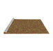 Sideview of Machine Washable Transitional Saddle Brown Rug, wshpat3792brn