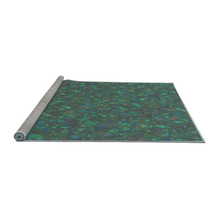 Sideview of Machine Washable Transitional Mint Green Rug, wshpat3792lblu