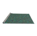 Sideview of Machine Washable Transitional Mint Green Rug, wshpat3792lblu