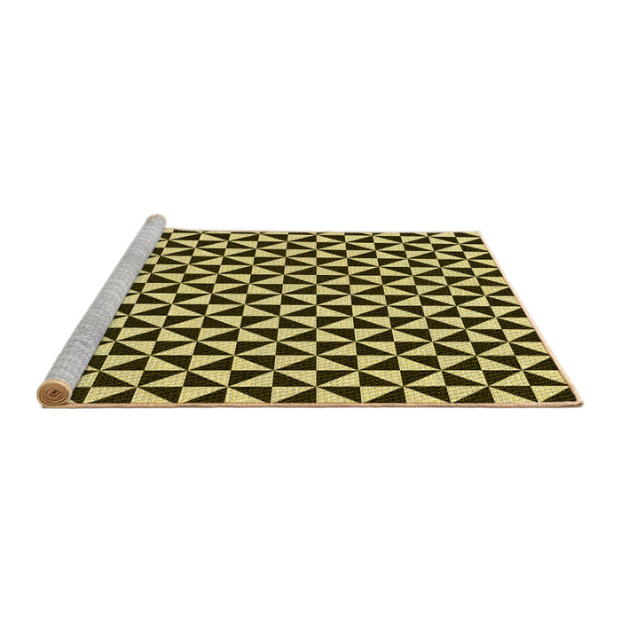 Sideview of Machine Washable Transitional Black Brown Rug, wshpat3793yw