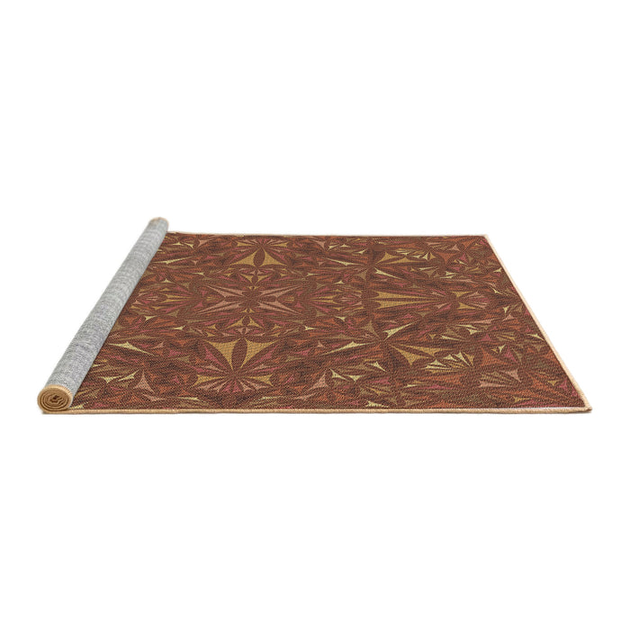 Sideview of Machine Washable Transitional Fire Brick Red Rug, wshpat3794brn