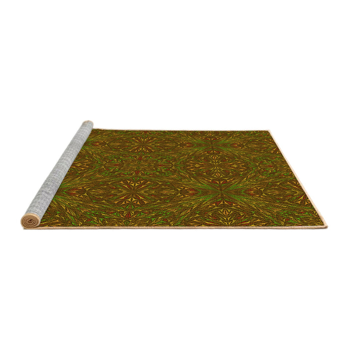 Sideview of Machine Washable Transitional Red Brown Rug, wshpat3795yw