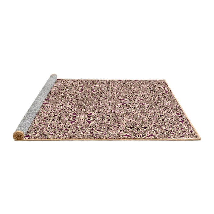 Sideview of Machine Washable Transitional Khaki Gold Rug, wshpat3796brn