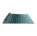 Thickness of Patterned Medium Teal Green Rug, pat3798lblu