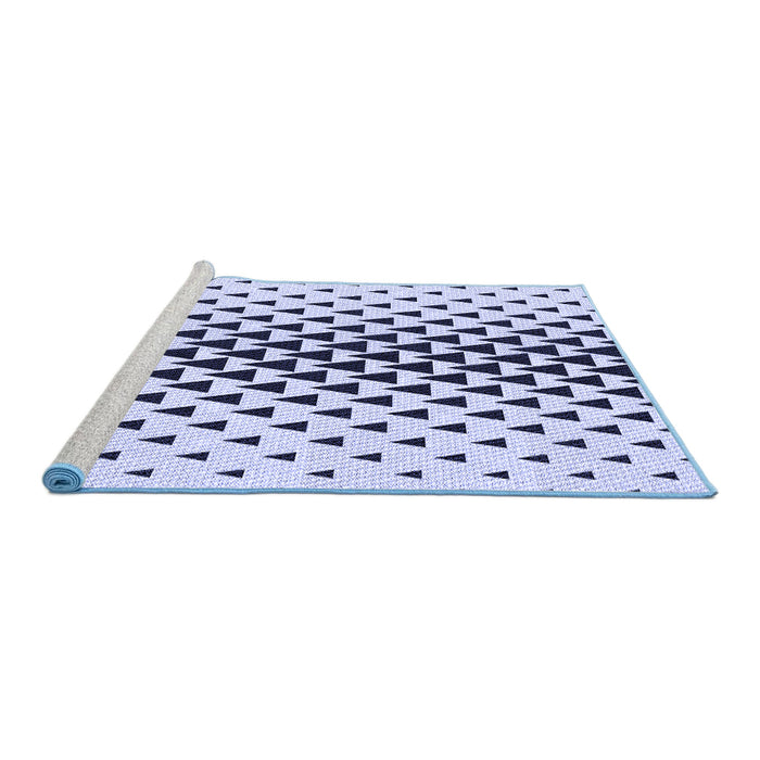 Sideview of Machine Washable Transitional Lavender Blue Rug, wshpat3799blu