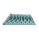 Sideview of Machine Washable Transitional Electric Blue Rug, wshpat3799lblu