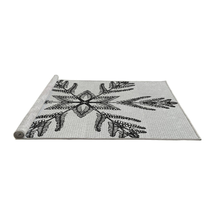 Sideview of Machine Washable Transitional Platinum Gray Rug, wshpat38gry