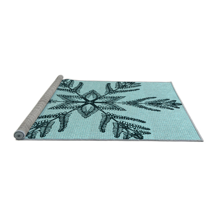 Machine Washable Transitional Deep-Sea Green Rug in a Bedroom, wshpat38lblu