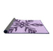 Patterned Purple Flower Purple Rug, pat38pur