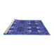 Sideview of Machine Washable Transitional Light Slate Blue Rug, wshpat3800blu