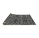 Thickness of Patterned Dark Gray Black Rug, pat3800gry