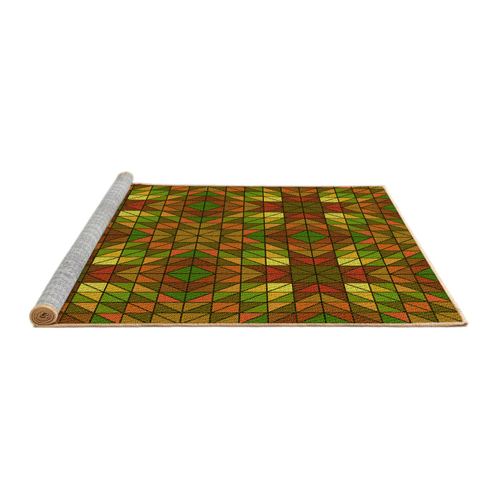 Sideview of Machine Washable Transitional Saffron Red Rug, wshpat3800yw