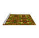 Sideview of Machine Washable Transitional Saffron Red Rug, wshpat3800yw
