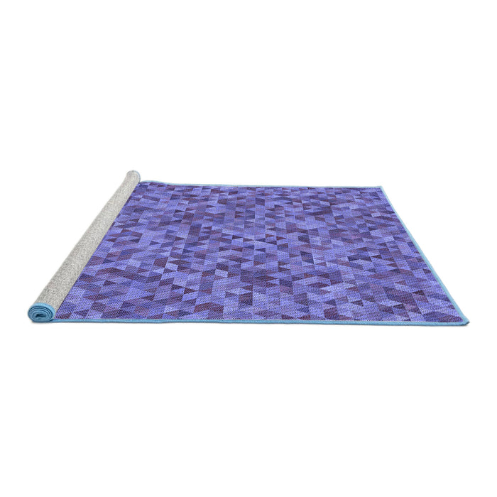 Sideview of Machine Washable Transitional Amethyst Purple Rug, wshpat3802blu