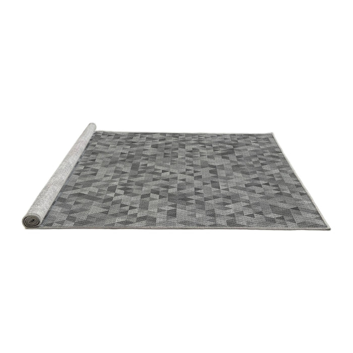 Sideview of Machine Washable Transitional Gray Rug, wshpat3802gry