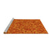 Sideview of Machine Washable Transitional Neon Orange Rug, wshpat3802yw