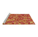 Sideview of Machine Washable Transitional Orange Rug, wshpat3803brn