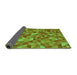 Thickness of Patterned Dark Yellow Green Rug, pat3803grn