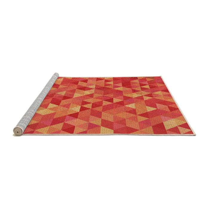 Sideview of Machine Washable Transitional Neon Orange Rug, wshpat3803org