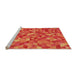 Sideview of Machine Washable Transitional Neon Orange Rug, wshpat3803org